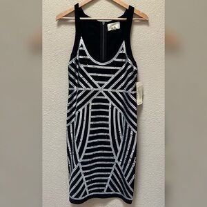 Nicole Miller Artelier Women's Black Silver Sequin Dress Size-Large